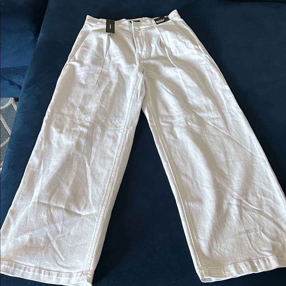Express White Relaxed Wide-Leg Pants